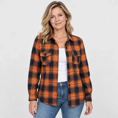 🔥【XL-5XL】🎁🍂 Új őszi/téli hétköznapi, hosszú ujjú, kockás, galléros dzseki