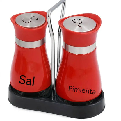🔥【 2 Botellas + 1 Soporte 】🍽Juego de salero y pimentero con diseño de pingüino