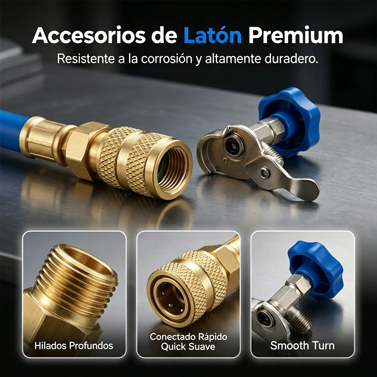 🔥【30% OFF】🔧❄️ Manguera de recarga de refrigerante AC R134a con manómetro – Antifugas, fácil de leer y compatible con coches, camiones o aire acondicionado doméstico – Recarga DIY segura 🚗