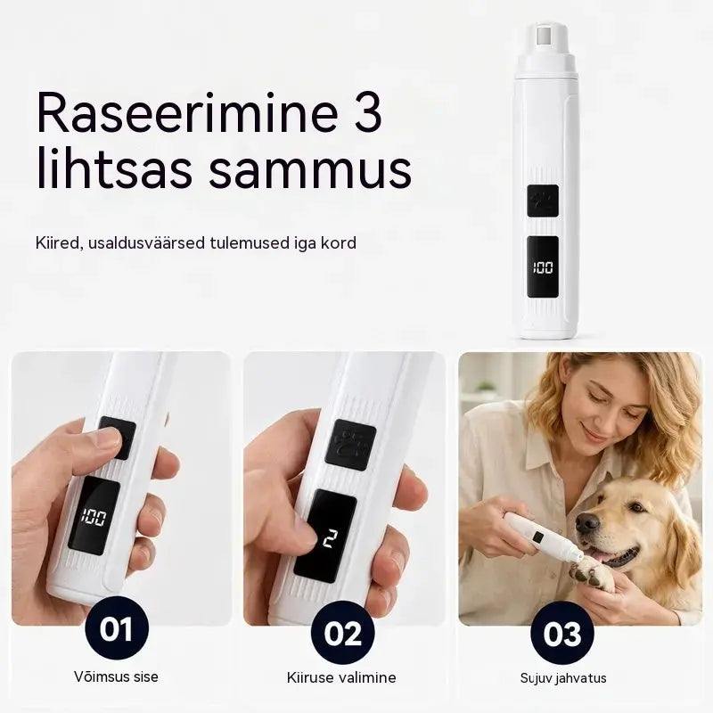 🔥【Vásárolj 1-et, kapsz 1-et ingyen】🐱🐶 Elektromos kisállat körömreszelő LED tápellátásjelzővel
