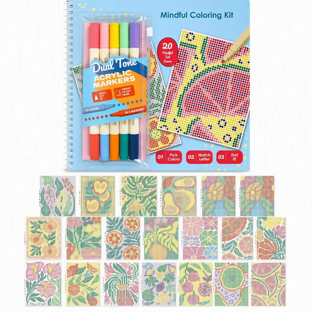 🎁🎄¡Oferta de Navidad: 50% de descuento!💞¡Más de 50.000 unidades vendidas!⏳✨Set de colorear con relieve (Braille) para mindfulness