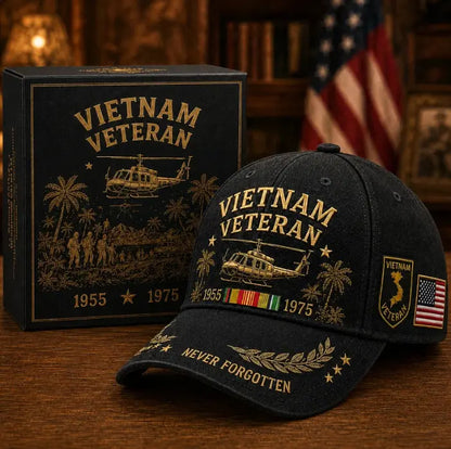 🧢Gorra bordada conmemorativa de veteranos de Vietnam de EE. UU. (1955-1975)