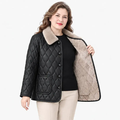 [XL-5XL/6 szín] Őszi/Téli polár bélésű, pamuttal bélelt kabát, stílusos, mosott bőr, pamuttal bélelt kabát, laza szabású felső