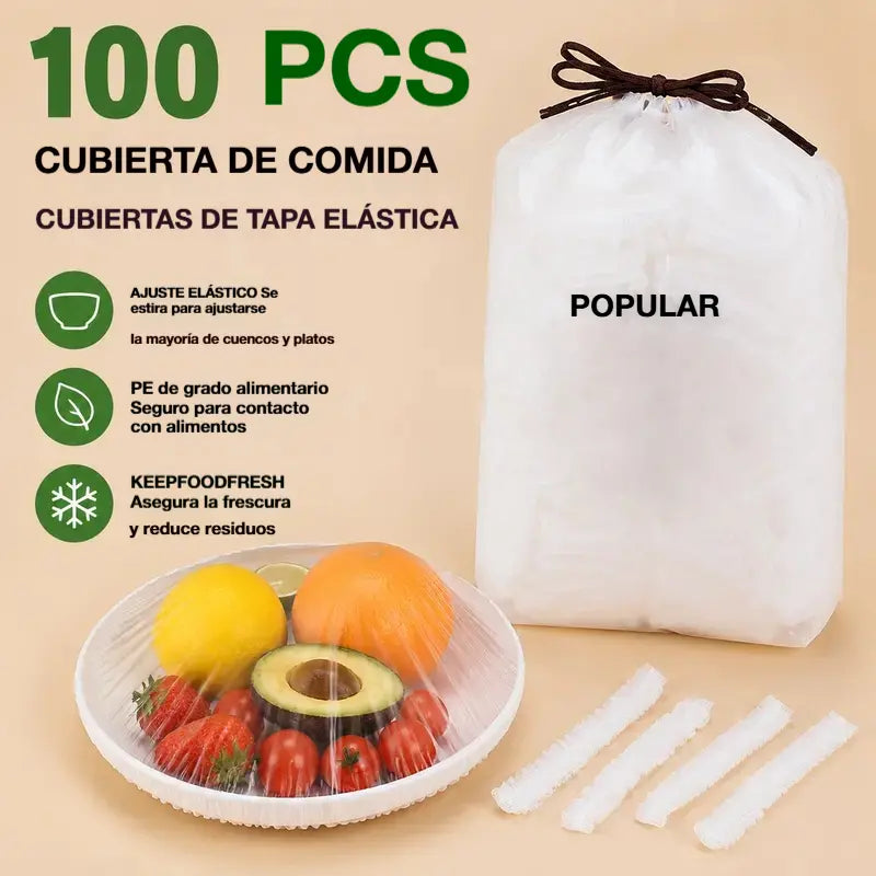 ⏳50% de descuento🔥【300 piezas】27 €🎉Cuanto más compres, más ahorrarás🎁Tapas elásticas desechables para alimentos, aptas para cuencos y platos