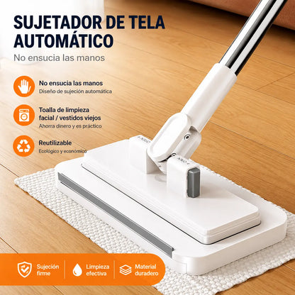🔥【Juego de 4 piezas】Fregona sin enjuague🧹🏠 con diseño de pinza para paños, para que la limpieza del hogar sea más fácil