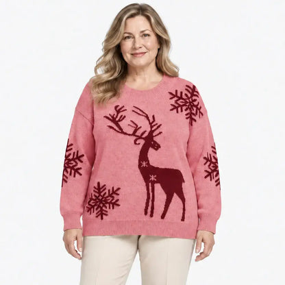 【XS-3XL/3 szín】2026 Ősz/Tél Új Stílusú Szarvas Jacquard Mintás, Kerek Nyakú Felsőruházat Pulóver
