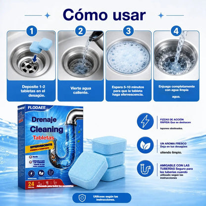 🏠🚿【24 piezas】💨 Pastillas efervescentes para desatascar desagües