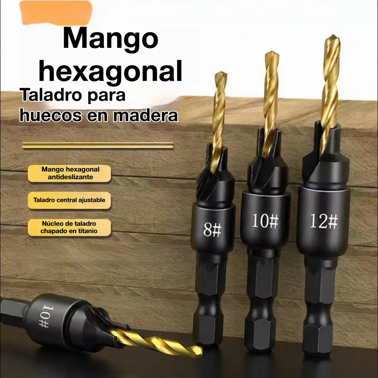 🔧🔧【Juego de 5 piezas por 25 €】 Juego de herramientas de biselado para carpintería con mango hexagonal de 1/4 de pulgada, apto para trabajos de carpintería, incluye llaves en forma de L #5 #6 #8 #10 #12