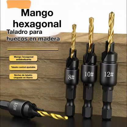 🔧🔧【Juego de 5 piezas por 25 €】 Juego de herramientas de biselado para carpintería con mango hexagonal de 1/4 de pulgada, apto para trabajos de carpintería, incluye llaves en forma de L #5 #6 #8 #10 #12