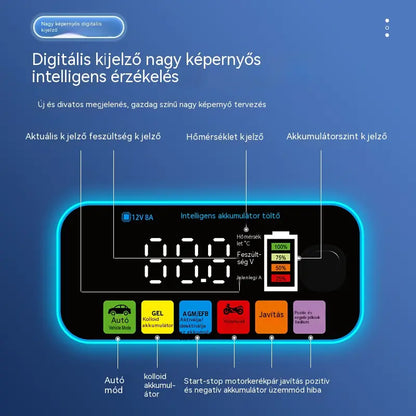 🚗Intelligens akkumulátortöltő és -karbantartó