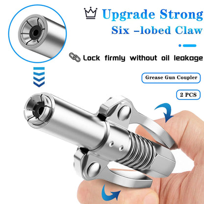🧰💥🔥Juego de engrasadores de doble mango, pistola de engrase de aguja y cabezal plano M6M8M10mm