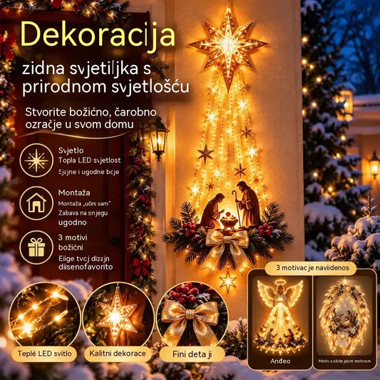💡✨Svetelná nástenná dekorácia s vianočnou scénou