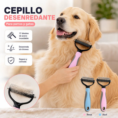 🐶【2 piezas 24 €】Cepillo de doble cara para el aseo de mascotas y la eliminación de pelo