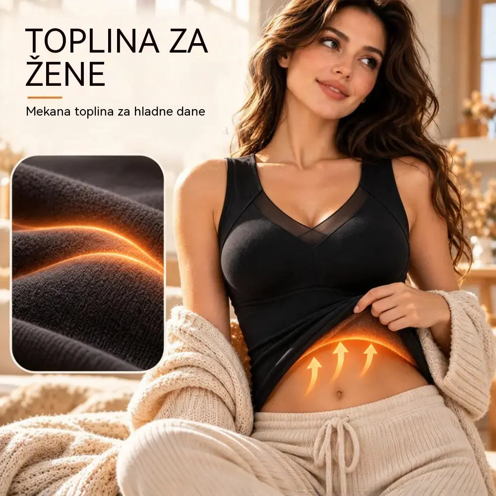♥☃【2 komada 28 eura】2026 Jesen/Zima Četkani Termo prsluk ---- Ženski grijani prsluk od grafena koji se sam zagrijava - udoban i oblikuje tijelo!