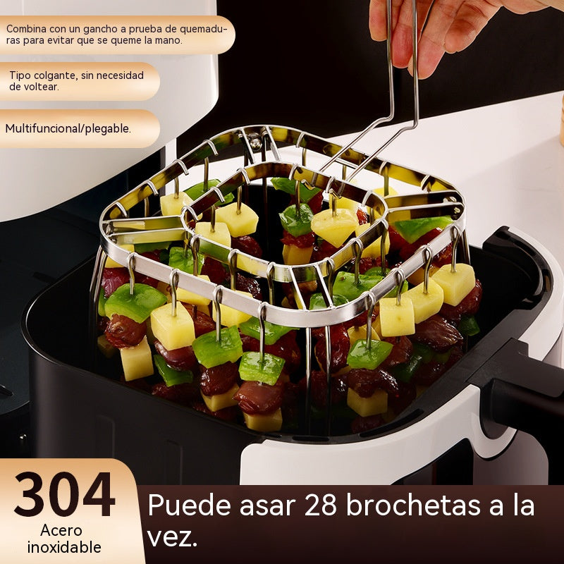 🥳⏳✨ ¡50% de descuento! Producto recientemente mejorado.✨Parrilla de acero inoxidable para brochetas🍢