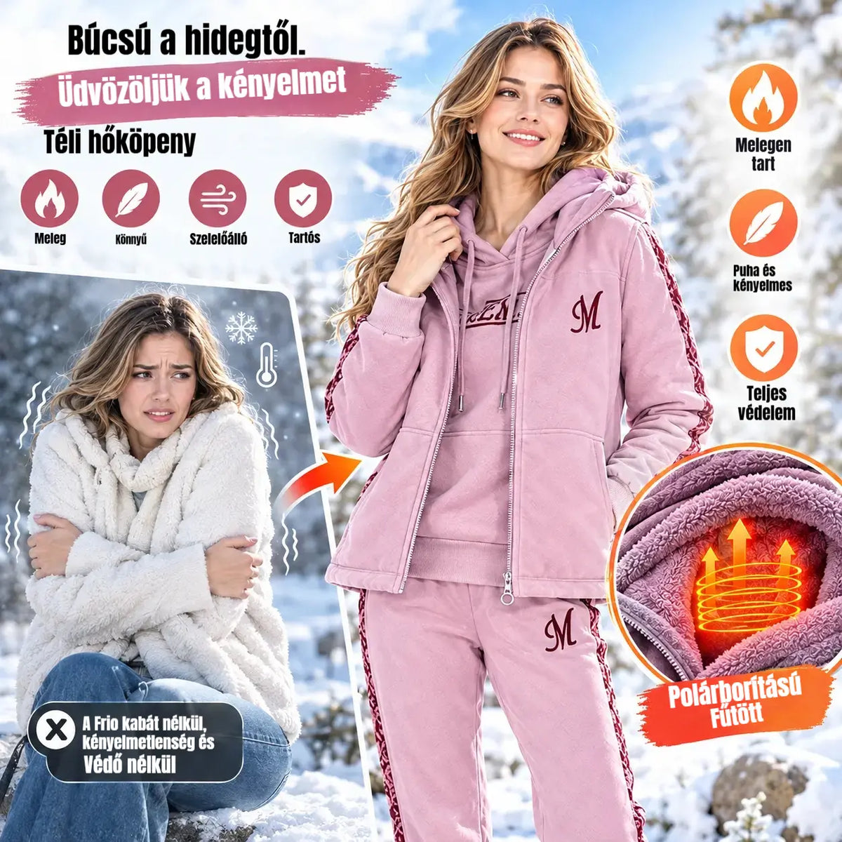 🔥【Nadrág + Pulóver + Kabát】Új 2026-os őszi/téli sport lezser szett, bélelt és vastag.