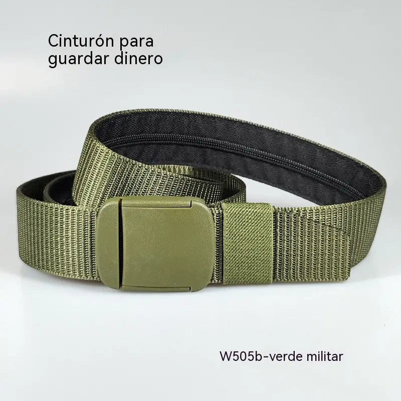 🔥【Longitud： 130 cm】Cinturón de viaje táctico con bolsillo oculto para dinero