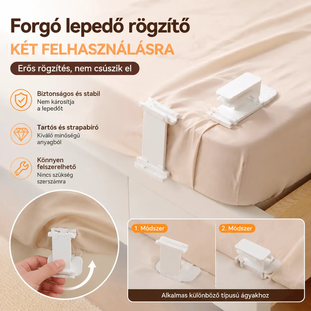 🛏🛏4 darabos készlet 8900Ft - Lepedőrögzítők: csúszásmentes, láthatatlan, tűmentes kapcsok, amelyek a lepedőket és a gumis lepedőket a sarkoknál rögzítik, megakadályozva azok elmozdulását.