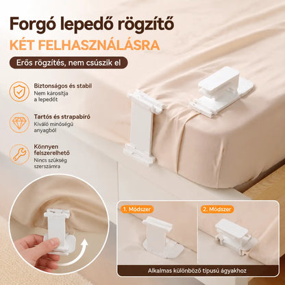 🛏🛏4 darabos készlet 8900Ft - Lepedőrögzítők: csúszásmentes, láthatatlan, tűmentes kapcsok, amelyek a lepedőket és a gumis lepedőket a sarkoknál rögzítik, megakadályozva azok elmozdulását.