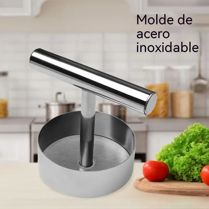 🔥【Compra 1 y llévate 1 gratis】🍔 Prensa para hamburguesas de acero inoxidable apta para alimentos (hágalo usted mismo)