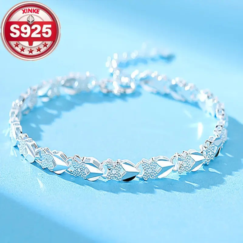 😀👉【Compre 1 y obtenga 1 gratis】💖🍀Love New Fashion Pulsera de plata 925 con un trébol de cuatro hojas para mujer
