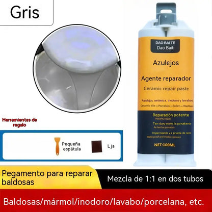 ✨【Compra 1 y llévate 1 gratis】2 piezas por 27 euros Pasta reparadora de azulejos cerámicos de doble tubo, un adhesivo mágico para rellenar grietas y agujeros.【Enviar herramientas】