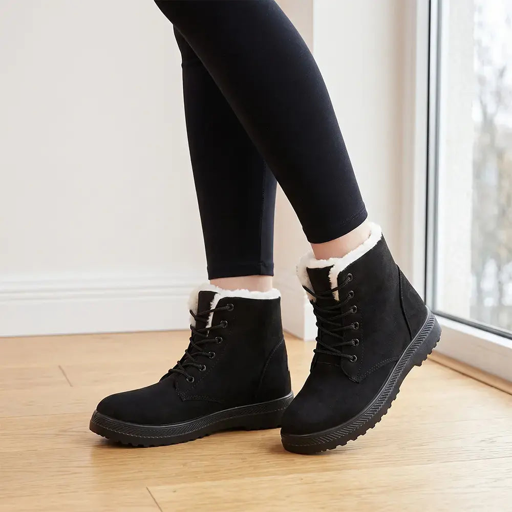 ✨【36-44】Polár bélésű, vastag Martens téli csizma -- Vastag, plüss bélés a meleg megőrzéséért ősszel és télen.