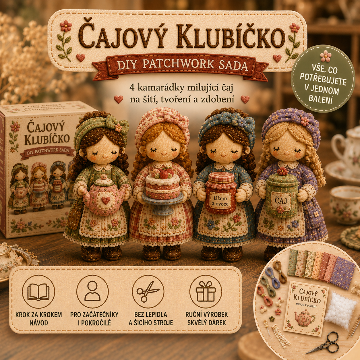 Poslední den: Využijte slevu 49 %!  Miniaturní patchworková sada ze série Miniature World.
