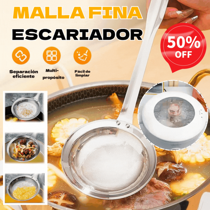 🍲 【3 piezas  24€】 Cuchara de filtro de aceite de acero inoxidable 304