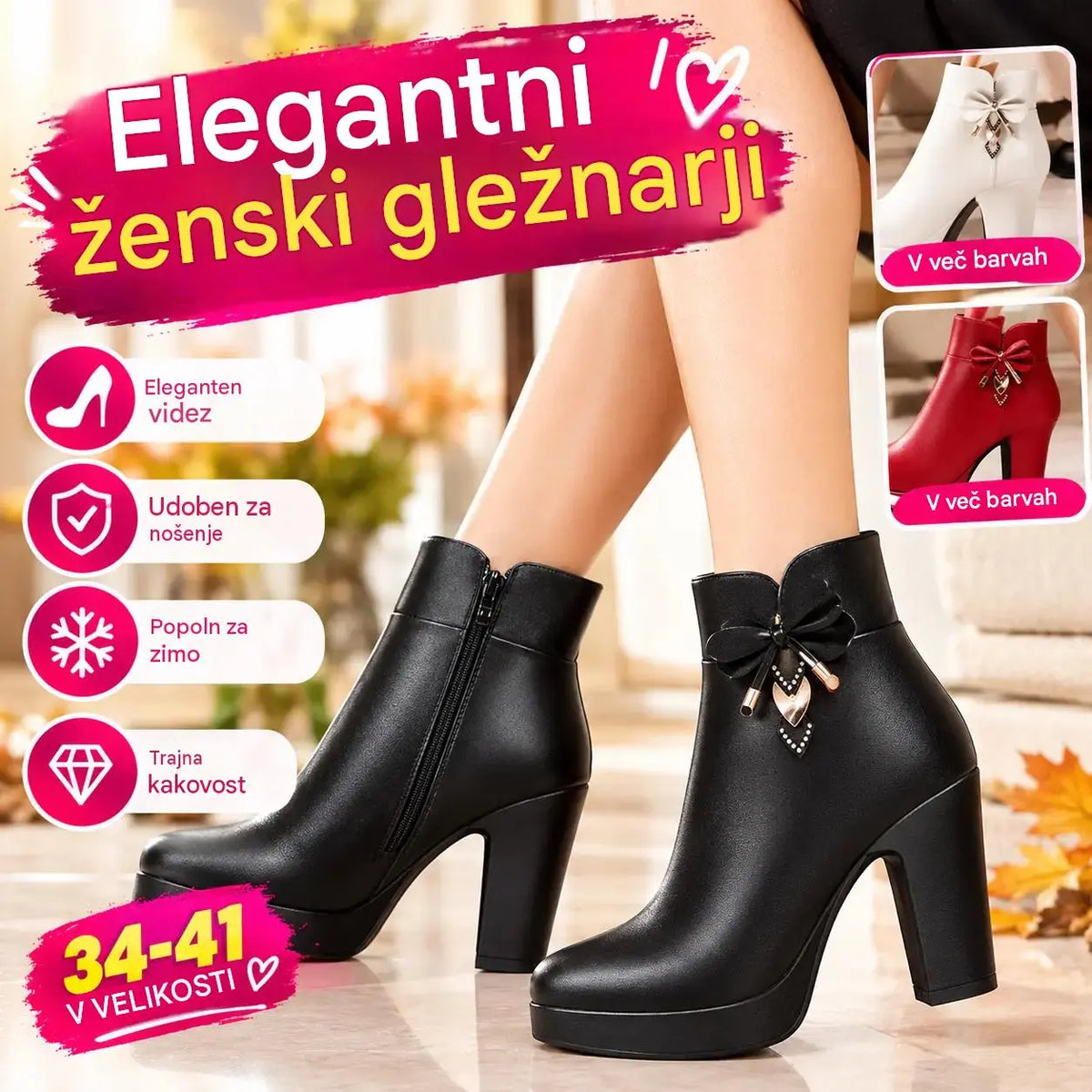 👢Časovno omejena ponudba🔥【34–41】Novi modni ženski usnjeni škornji s peto za jesen/zimo