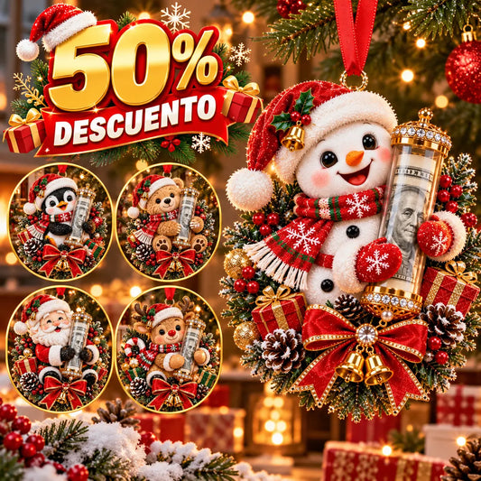 ⏳Oferta por tiempo limitado: 49% de descuento – 🎄Adorno de peluche navideño 3D con forma de dinero | 10 diseños de animales adorables con portamonedas y billetes reutilizable 🎁