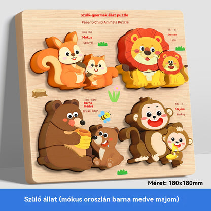 👧🏻🧩Montessori fa 3D-s kirakó, alkalmas kisgyermekkori neveléshez