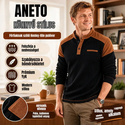 👕【S-3XL】Férfi gofrimintás garbó✨🧥