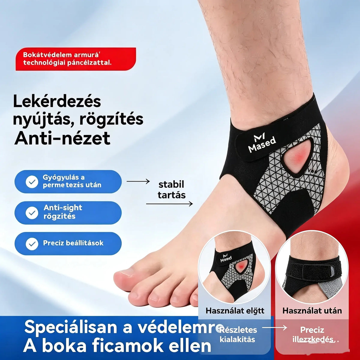 🦶Professzionális sport bokarögzítő a bokaficamok elleni védelemhez