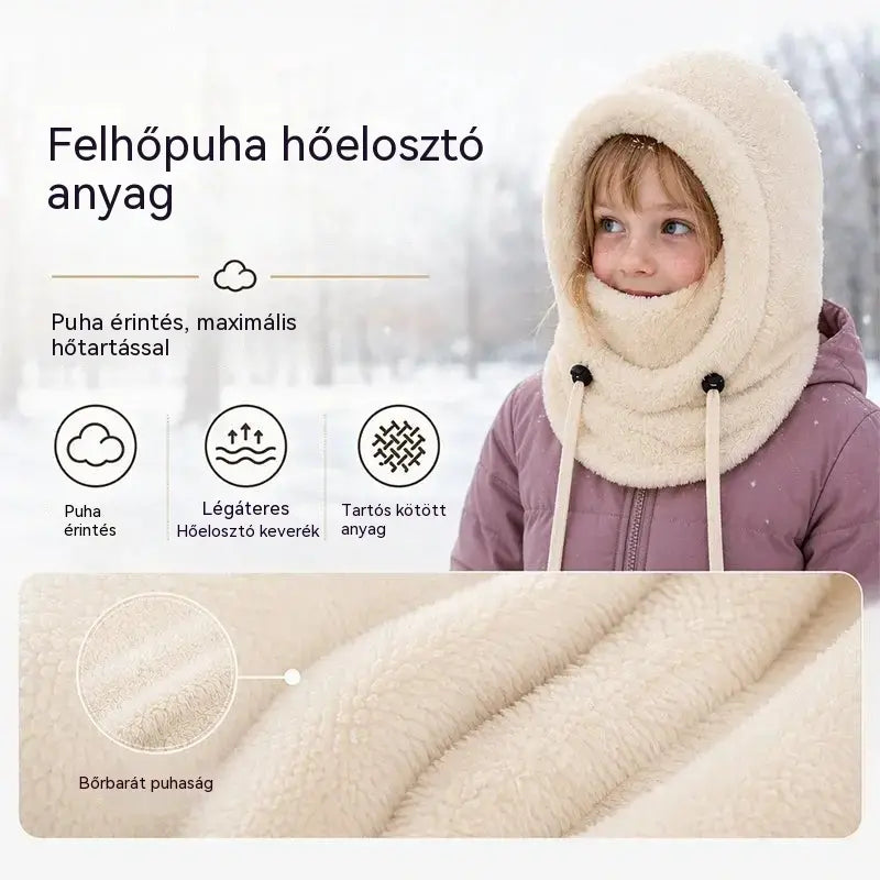 🔥Hőszigetelő, szélálló, maszk típusú sapka gyermekek kerékpározásához