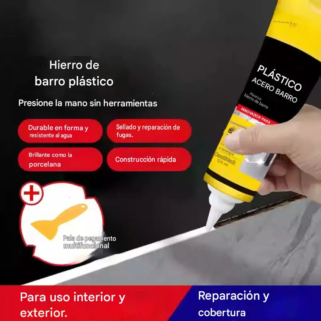1 juego 25 euros 💧🛡️Masilla de acero plástico amarilla y negra, sellador impermeable y resistente al moho, pegamento para vidrio de baño, pegamento de secado rápido.
