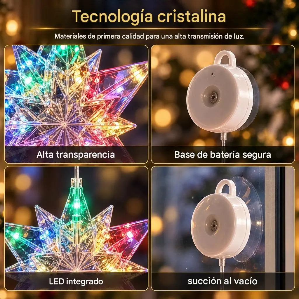 🔥🎁【2 por 26 euros】🎄 Luces navideñas LED a pilas para ventanas