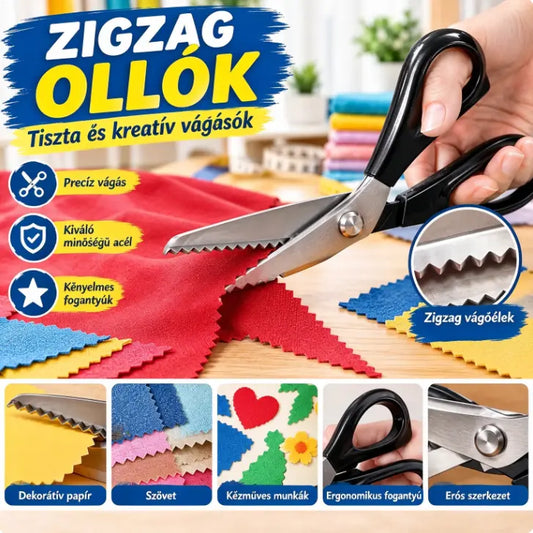 🔥✂️ Rózsásító olló textilhez, 5 méretben kapható.