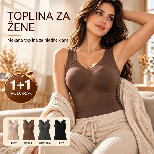 ♥☃【2 komada 28 eura】2026 Jesen/Zima Četkani Termo prsluk ---- Ženski grijani prsluk od grafena koji se sam zagrijava - udoban i oblikuje tijelo!