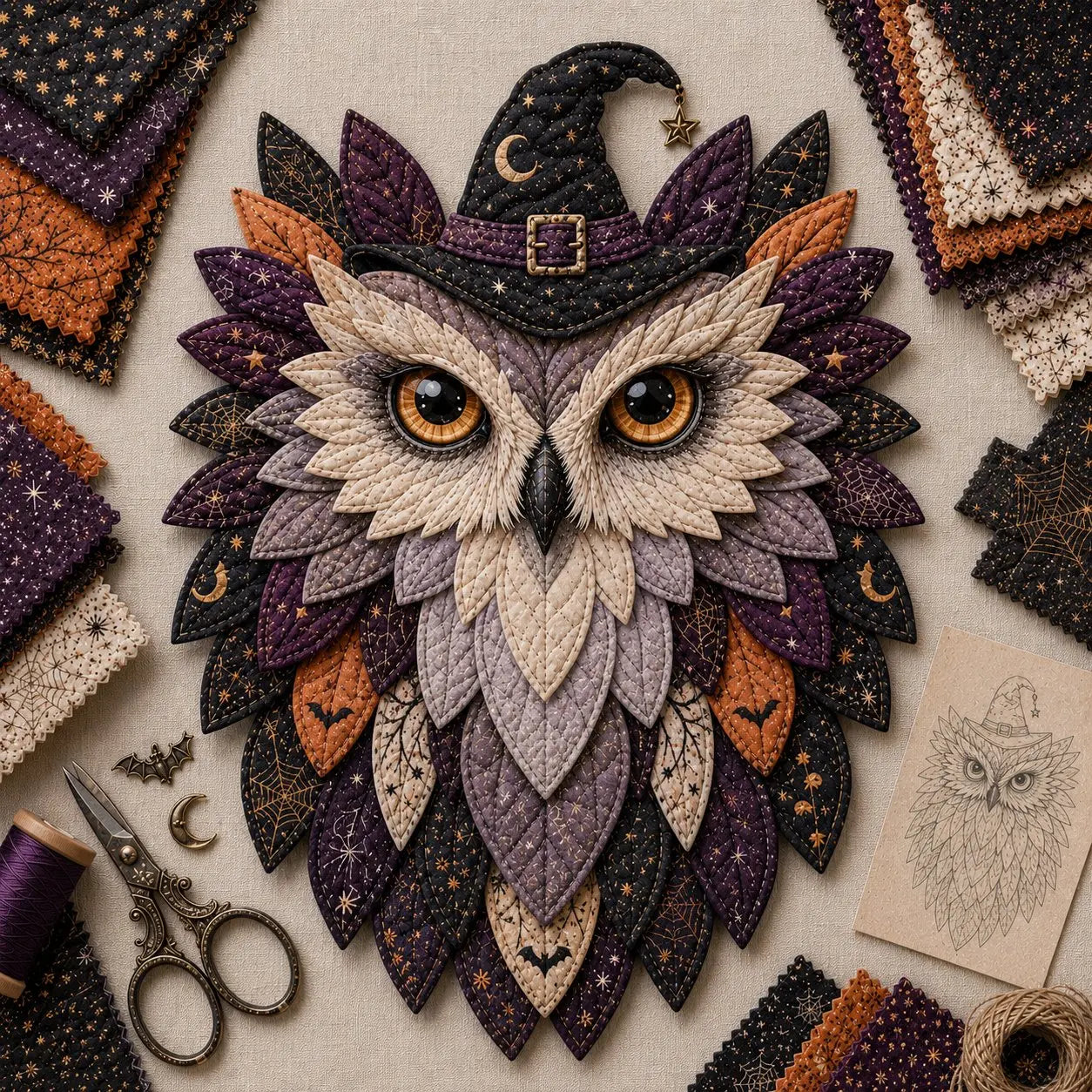 💥 ÚLTIMO DÍA: 49 % DE DESCUENTO – 🦉 Kit de manualidades DIY: Cuadro de pared de búho en capas de tela – Actividad relajante, resultados preciosos