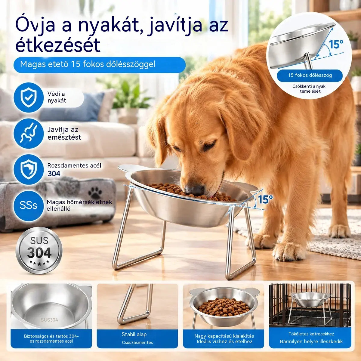 🎃 Halloween-i ajánlat: 50% kedvezmény! 🥣 15°-ban döntött ortopéd etetőtál