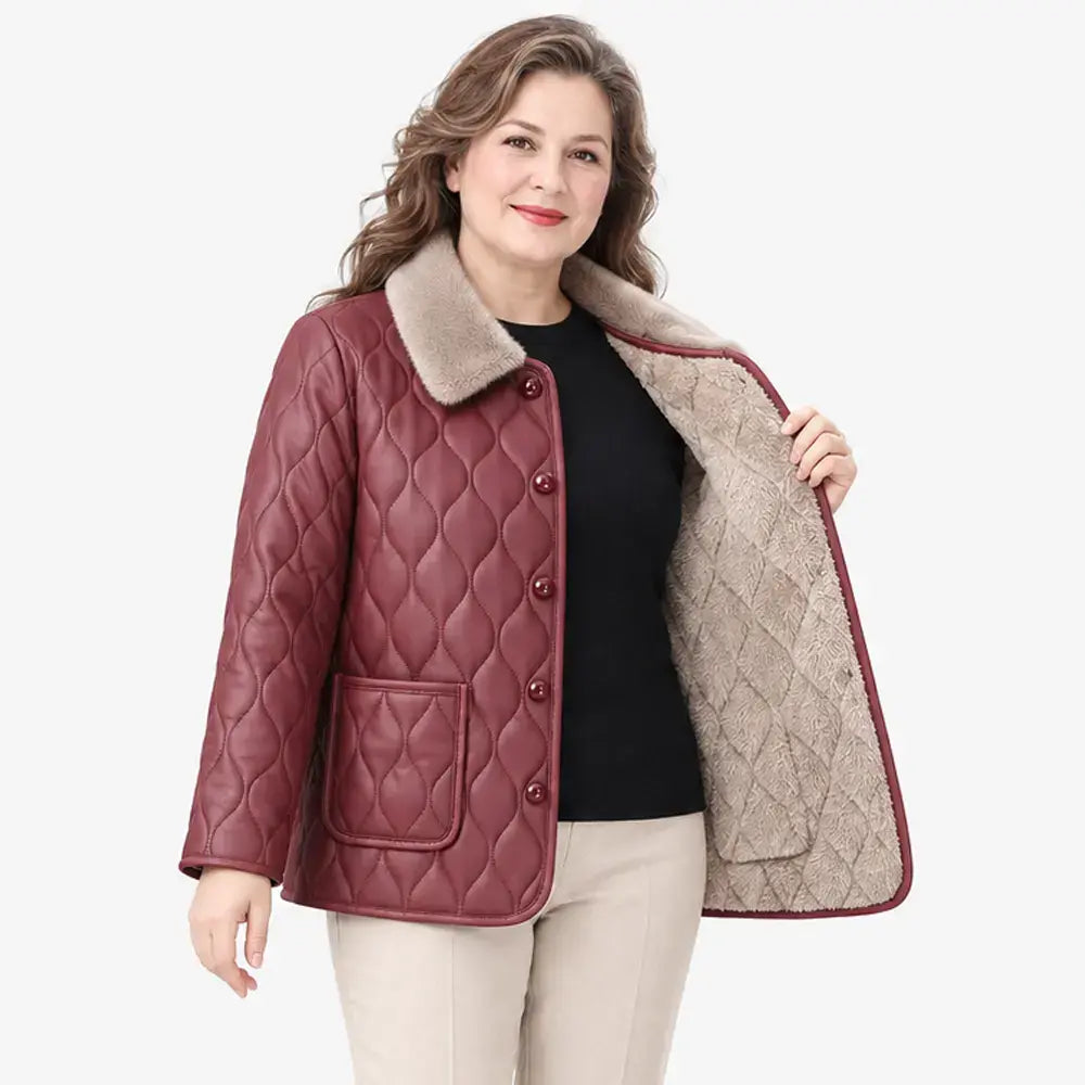 [XL-5XL/6 szín] Őszi/Téli polár bélésű, pamuttal bélelt kabát, stílusos, mosott bőr, pamuttal bélelt kabát, laza szabású felső