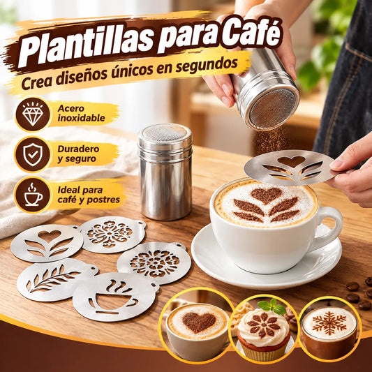 🔥5 darab 8100 Ft☕ 304 rozsdamentes acél kávé latte művészeti sablon