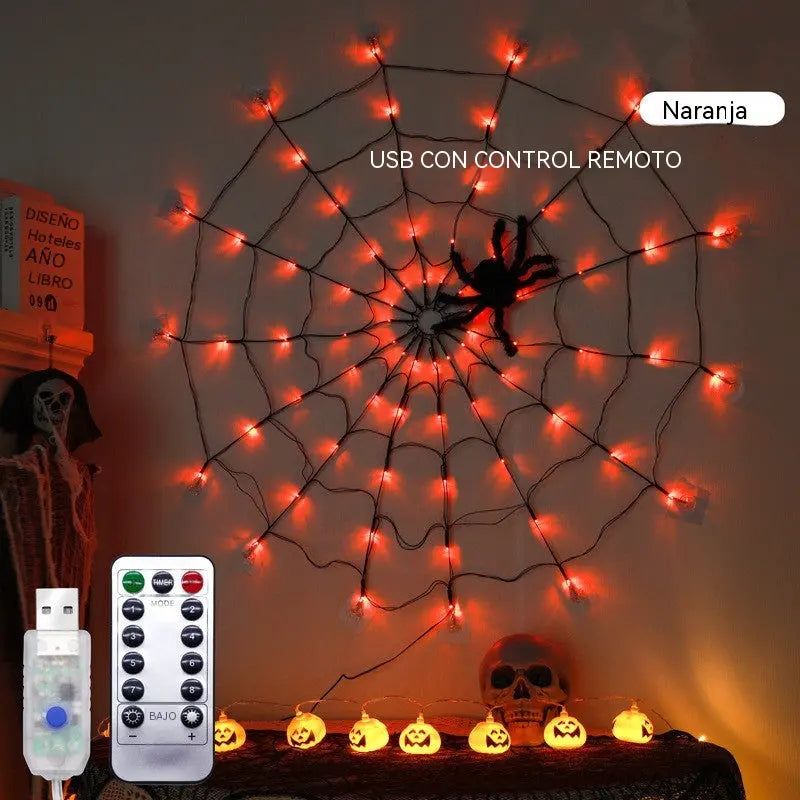 (🎃Oferta anticipada de Halloween: 49% de descuento🎃) Lámpara LED gigante de telaraña para Halloween
