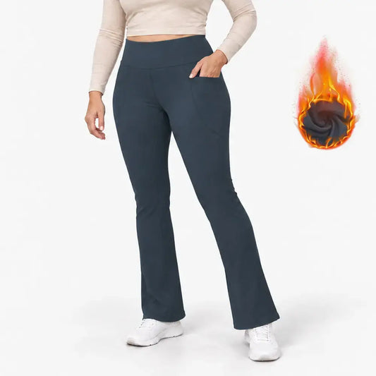 【S-2XL】Polárbéléses női flared nadrág – Puha, meleg és formás!