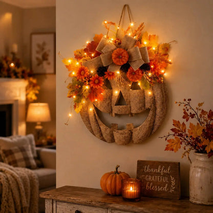 🍂🎃Fa tök Halloween ajtótábla/függő dekoráció