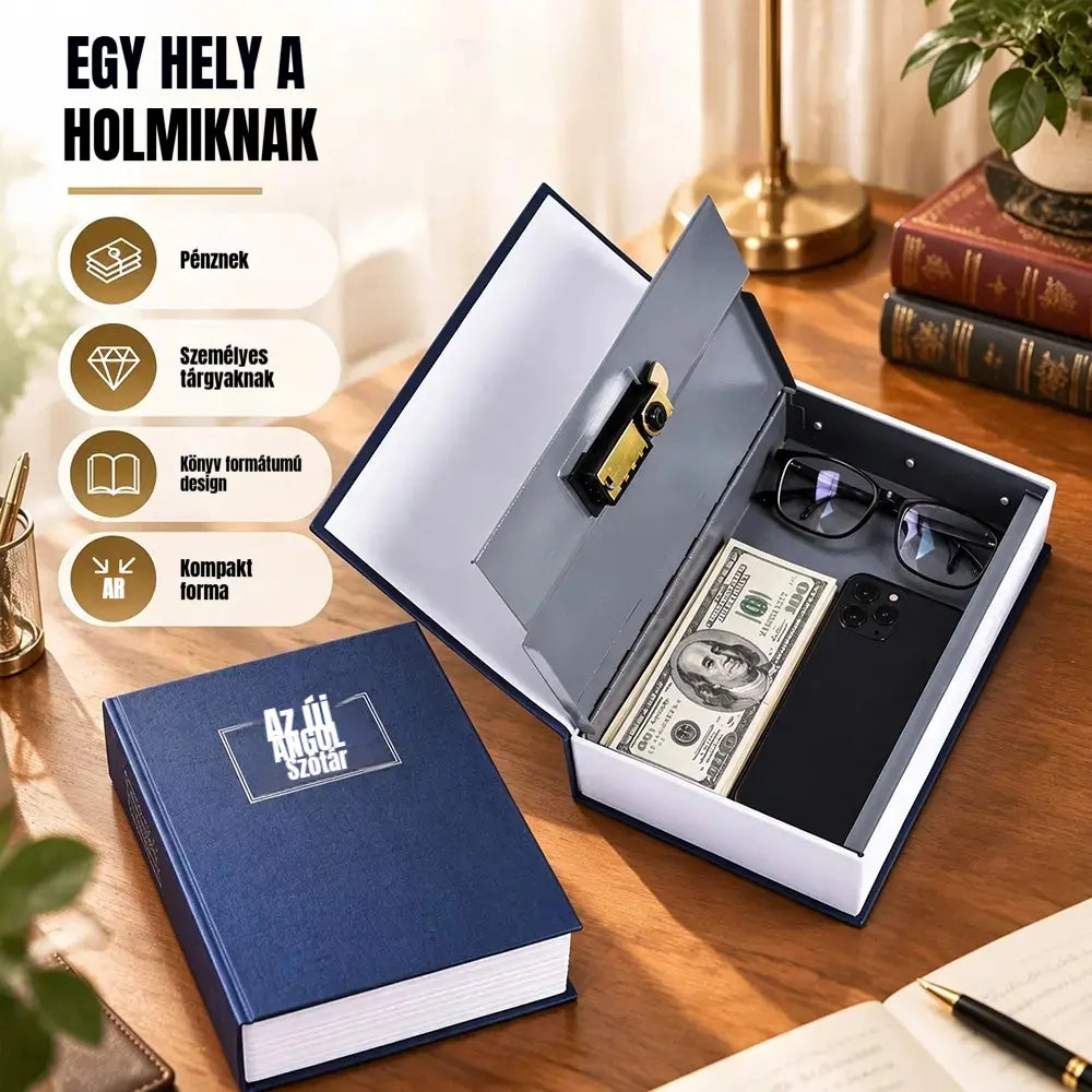 🔐📚 Könyv alakú rejtett széf