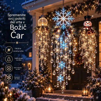 🔥 Danes 50 % popust 🎅 Viseča božična snežinkasta LED-lučka s kristalnim videzom | Čaroben sijaj za vašo verando ✨