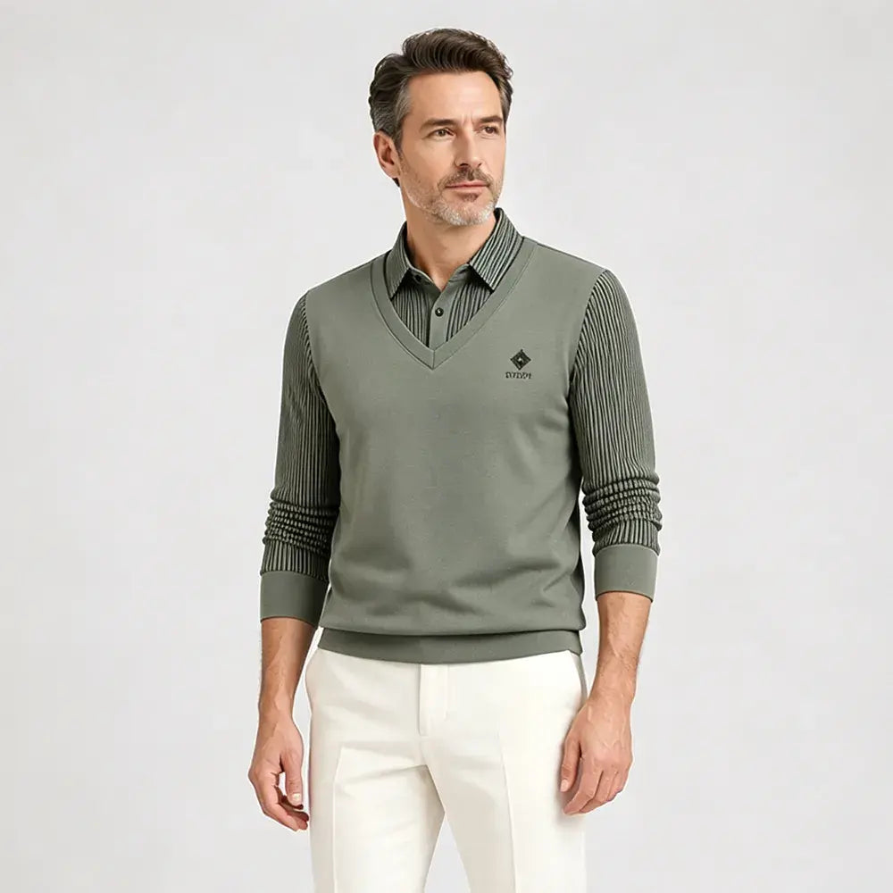 🔥【M-4XL】Moški dvodelni komplet iz visokokakovostnega kašmirja, topel enodelni top