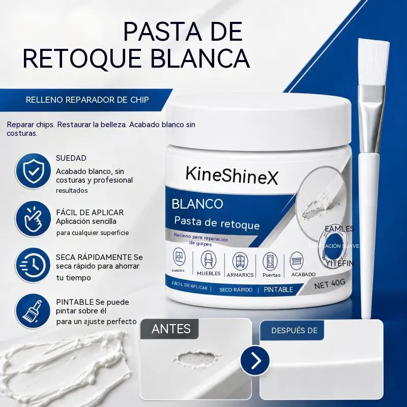 🧹🏠【Compra 1 y llévate 1 gratis】Pasta de retoque para muebles blancos con pincel